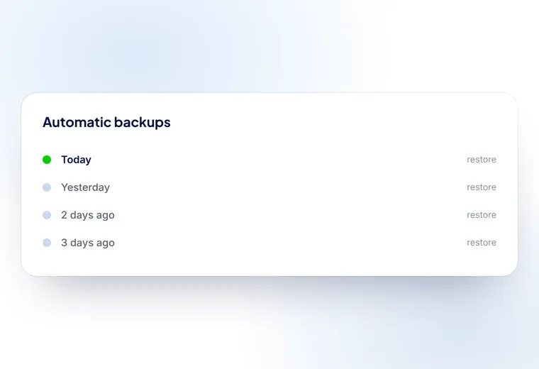 Automatic daily backups of a WordPress site, each one restorable