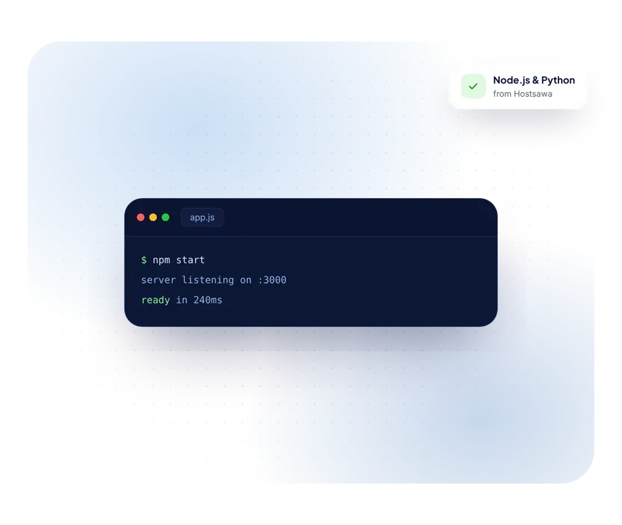 Node.js & Python Hosting from Hostsawa
